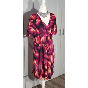 THREE SEASONS DRESS PINK SHORT SLEEVE POLY/SPANDEX SIZE 1X